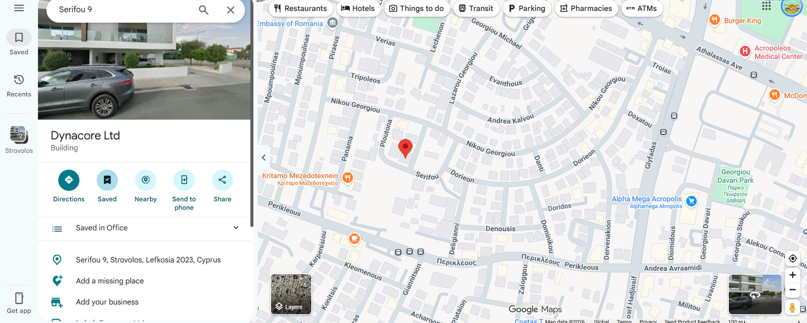 screenshot dynacore office